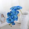 Flores decorativas 2024 moda orquídea artificial diy borboleta buquê de flores de seda phalaenopsis casamento decoração para casa