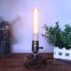 Lâmpadas de mesa Vintage Industrial LED Table Lights com Dimmer Switch Edison Bulb Wood Desk Lamp Retro Home Decor Creative Art Gift Night Light YQ240123