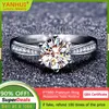Cluster Rings PT950 Platinum Eternity Real 0,5ct 1CT Moissanite Ring for Women Top D Color VVS1 Diamond Engagement Wedding Band