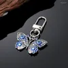 Keychains Metal Hollow Butterfly Blue Evil Eye Keyring Vintage Turkey Lucky Animal Insect Bag Car Necklace Earrings Jewelry