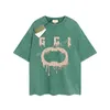 Designer masculino Gu-shirt Camiseta vintage Camisa Retro lavada Marca de luxo T camisetas femininas Manga curta Camista do verão Tees de algodão Hip Hop Tops Roupos