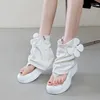 Sandals Platform High Heels Clip Toe Women Shoes Flower Summer Slippers Flip Flops Designer 2024 Dress Beach Pumps Slides Mujer