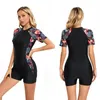 Women's Swimwear Diving One Piece Swimsuit Zipper Front Women Bathing Suit Rash Guard Surfing Swimming Rashguard