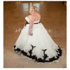 Vintage schwarze Spitze Gothic Hochzeitskleid 2024 Schatz A-Linie Boho Brautkleider in Übergröße Sexy Sweep Zug Country Bride Rustikale Robe De Mariee Retro Vestios Novias