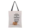 Large Halloween Canvas Bag Reusable Fabric Bag for Trick or Treating Halloween Candy Gift Bags Gift Sack Bags SN1171