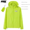 Vestes Femmes Fluorescent Green Hommes Femmes Veste de cyclisme Coupe-vent imperméable à capuche Manteau de vélo Fox Ride Racing Corta Vento Vêtements de vélo YQ240123