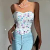 Women's Tanks Stylish Corset Wrap Slim Waist Shapewear Crop Top Lingerie Strapless Sexy Tie Low Cut Nightclub