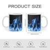 Mugs Blue Flames Coffee Cups Milk Tea Mug Fire Black