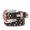 Cintura da uomo designer cintura bb rosso e bianco diamante artificiale decorazione scintillante cinture da donna con strass cinturon ceinture p2302