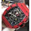 Orologio da polso RM Orologio da polso Richardmille Rm011 Orologio meccanico automatico Serie Rm011-FM Ntpt Rosso Edizione limitata Moda Sport per il tempo libero Chronomete