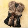 女性の毛皮の模倣チョッキの女性2024秋と冬の韓国の短いアライグマベスト1枚の厚いコート