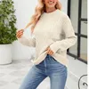 Women's Sweaters Vintage Cable-Knit Sweater Pullovers Crew Neck Casual Geometric Knitwear Fashion Women Jersey Jumper Top Y2K Outerwears