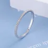 Anéis de banda Anel de prata esterlina feminino com diamante completo de linha única Anel de diamante Ins Japão e Coreia do Sul Anel de tira Anel de cauda Anel de dedo indicador Vdq6