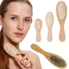 Wholesale Natural Bamboo Brush Healthy Care Massage Hair Combs Antistatic Detangling Airbag Hairbrush Hair Styling Tool Satin Hair Band Scrunchies LT774