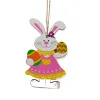 15 cm trä hängande ornament kanin kanin tema taggar för påskfest hemväggsträd hängande dekor 0123