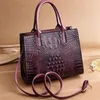 Fashion Women Totes Maid Mandbags avec fermeture à glissière Crocodile Grain PU PU de bonne qualité Bags pas cher Sacs207k