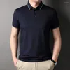 Polos pour hommes Top qualité été marque concepteur couleur unie mode polos pour hommes à manches courtes décontracté hauts vêtements de mode