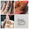 Teamer Personalisierter Doppel-Namensring aus Edelstahl, offen, verstellbar, Paar-Versprechensring für Frauen, romantischer Schmuck, Geschenk 240118