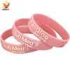 Bracelets 100PCS Embossed Technique Customized Silicone Bracelet Custom Wristband Hand Band DIY Armband For Team Sports Birthday Party