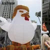 Großhandel Hochwertiger aufblasbarer Huhn-Truthahn-Huhn im Freien, dekorativer Cartoon-Ballon mit blonden goldenen Haaren für Werbung