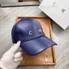 24SS Blue Leather Hat Cap Cap Luksusowe czapki baseballowe Mężczyźni Kobiety moda Summer Casual Casquette Setka ochronę Sun Hat Retro klasyczne czapki futro 4Coloured