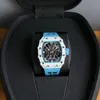 Richard's Mille Watchmen Superclone AAA Designer Automatyczne RM3503 Watch Luksusowe włókno węglowe NTPT Case Hollow Out Highend Quality Waterproof zebrań z Box I2R