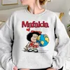 Sweats à capuche pour femmes Mafalda femmes drôle hiver polaire survêtement femme à manches longues haut vêtements