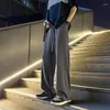 Pantaloni da uomo estivi a pieghe uomo Casual Harajuku gamba larga oversize streetwear pantaloni vintage 2024