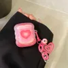 Casos de telefone celular para Airpods 3 Coreia Rosa Gradiente Amor Coração Pingente Caso Para Airpods 2 3 Pro Fone de Ouvido Caixa de Carga Soft Wireless Bluetoon