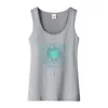 Kvinnors tankar lotus blommor av liv mandala i geometriskt triangelmönster lång tank top casual ärmlös smal fit sport