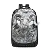 3D Rivet Goat Backpack bags for Women Men travel bag whimsical Cool Rock Bags Halloween Party Bag unique Originality Women Party School Bags