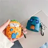 携帯電話のケース3Dかわいい漫画パイナップルハウスエアポッド用シリコンケース