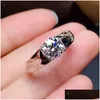 Ringe Handgemachte 2Ct Lab Moissanit Ring Sterling Silber Verlobungsband für Männer Party Schmuck Geschenk Drop Lieferung OTHXA