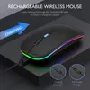 Bluetooth de modo dual 5.2 y mouse inalámbrico recargable con luz de carga para tableta, teléfono móvil y computadora, mouse inalámbrico USB portátil de 2.4 g