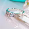 Cluster Ringen QINHUAN Klassiek 925 Sterling Zilver Geplatineerd Liefhebbers Bruiloft Voor Mannen Hoge Koolstof Diamanten Verloving Fijne Sieraden