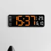 Wanduhren 13-Zoll-Digital-Wanduhr, LED-Wecker mit Kalender, Fernbedienung, Tischuhr, Lichtsensor, selbstklebende Wanduhr für Schlafzimmer