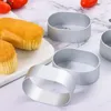 Backformen 10 Stück Käseformen Aluminiumlegierung Ovale Form Mousse Brot Kuchen mit 100 Stück Liner Papierwerkzeug