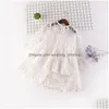 In Stock Flower Girl Dresses Fashion Lace Princess Infant Toddler Clothes Kids Clothing Baby Gift Children Embroidery Party Tle Dres Dhhun