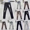 Zwarte magere paarse jeans Designer heren heren Desig kleuren broek lange nijlpaard sticker borduurwerk slanke denim rechte streetwear BOYL