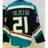 Maglie Hockey Trevor Zegras 46 Ryan Getzlaf 15 Kesler 17 Teemu Selanne 8 Paul Kariya 9 Maglia New Alternate Nero Teal Taglia S-Xxxl Cucita Alta