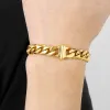 14K żółte złoto Hunky Miami Cuban Link łańcuch dla mężczyzn 10 mm szerokość Krawężnika Naszyjka