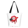 Einkaufstaschen Lustige Print Fashion Sexy Lippentasche wiederverwendbarer Leinwand Shopper Schulterhandtasche