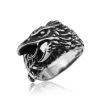 Anello vintage vichingo odino corvo uomo mitologia nordica anello vichingo oro bianco 14 carati biker uomo odino corvo anello regalo gioielli