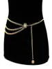 Frauen Retro Gold Hochzeit Schärpen Bündchen Allmatch Multilayer Lange Quaste für Party Schmuck Kleid Taille Kette Münze Anhänger Gürtel4793414