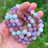 MG1963 8 mm Rose Quartz Lepidolite Aquamarine Strawberry Quartz Mix Armband Womens ädelsten Energy Healing Crystals Jewelry