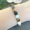 MG1905 8 mm matt bild Jasper Amazonite Tiger Eye Lava Stone Mixed Gemstone Armband Womens Essential Oil Diffuser smycken