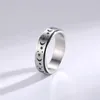 Anillos giratorios de acero inoxidable de 6 mm Anillo de inquietud de estrella lunar para mujeres Anillos de ansiedad para aliviar el estrés Compromiso Boda Promesa Band286D