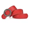 Belts Pants Belt Woman Genuine Leather And Pu High Quality Ladies Fashion Designer Wide Strap Circle Metal Buckle
