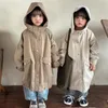 Jackets Kinderen Solid Casual Hapleed Windbreak Boy Girl Baby Fashion Full Sheeves Tops Kid Cotton Loose Coats Infant Pockets Jacket
