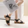 Sandalen Schoenen Voor Dames 2024 Mode Basic Dames Peep Toe Kantoor En Carrière Gesp Platte Zapatos